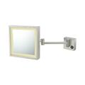 Aptations Single-Sided LED Square Freestanding Mirror - Rechargeable, Brushed Nickel 713-55-73